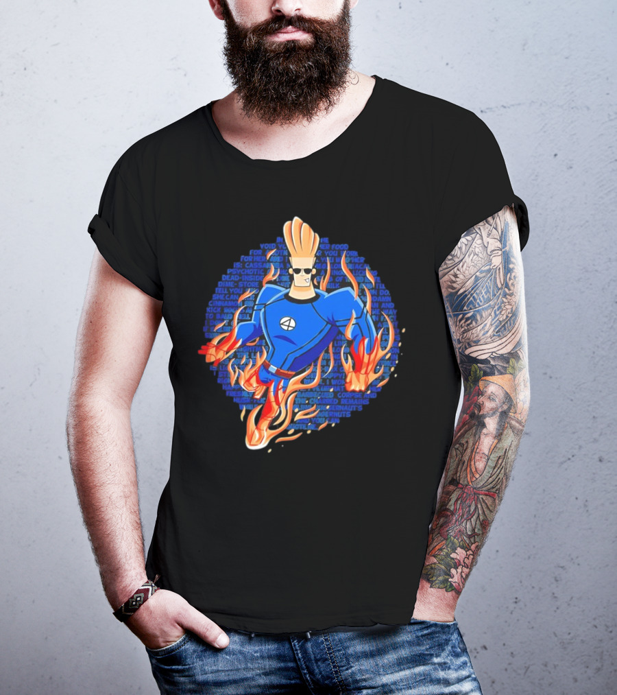Johnny Bravo Meets Johnny Storm Flame On Momma T-Shirt