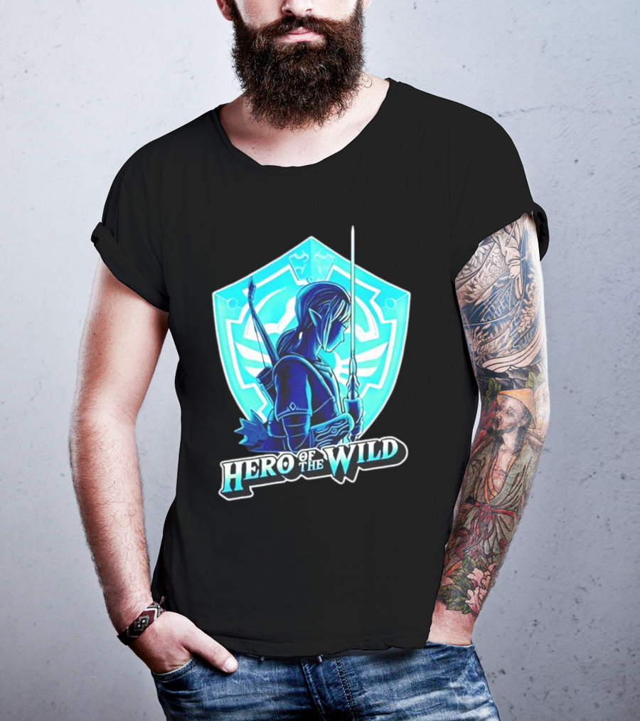 Hero Of The Wild Legend Of Zelda Link Blue Sword And Shield T-Shirt