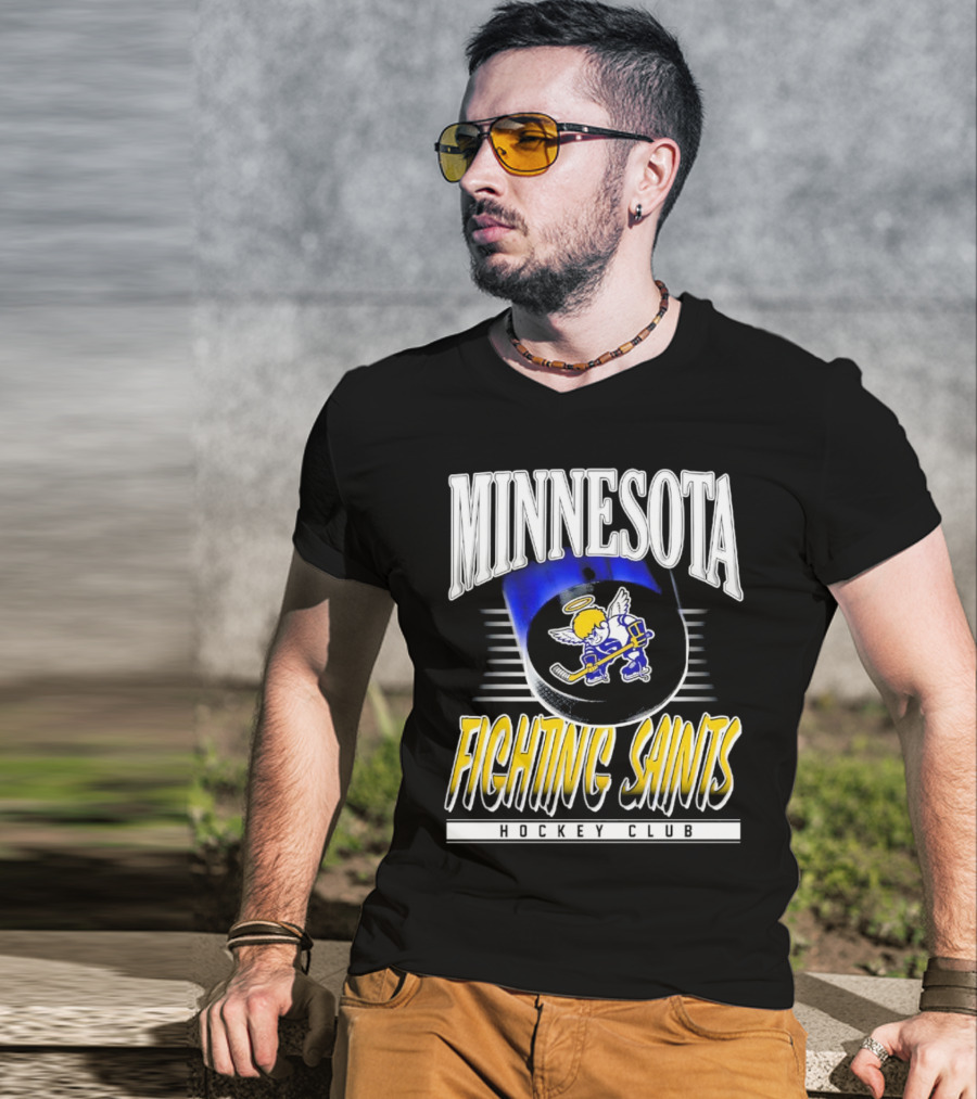 Minnesota Fighting Saints Hockey Club Winged Angel T-Shirt