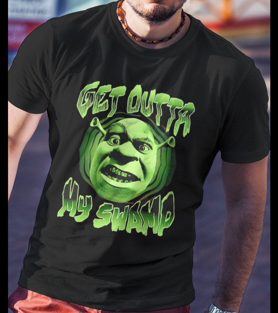 Get Outta My Swamp Shrek Face T-Shirt