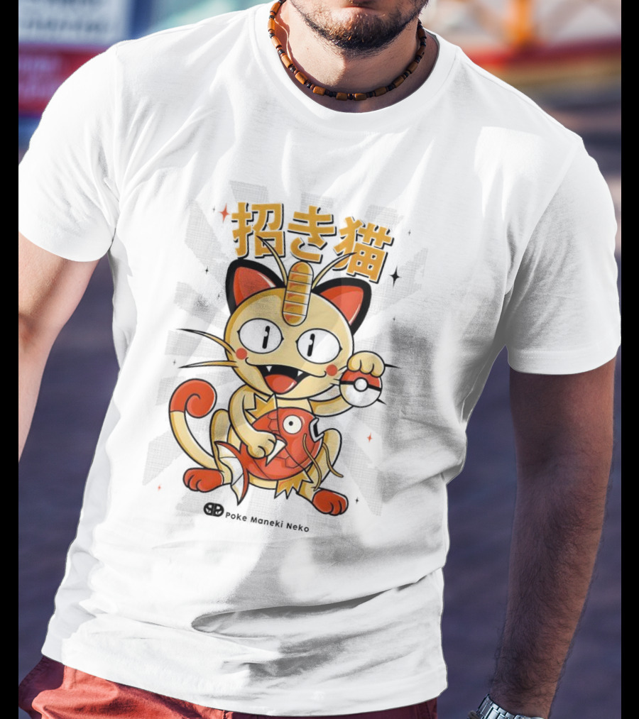 Meowth Poke Maneki Neko 招き猫 T-Shirt