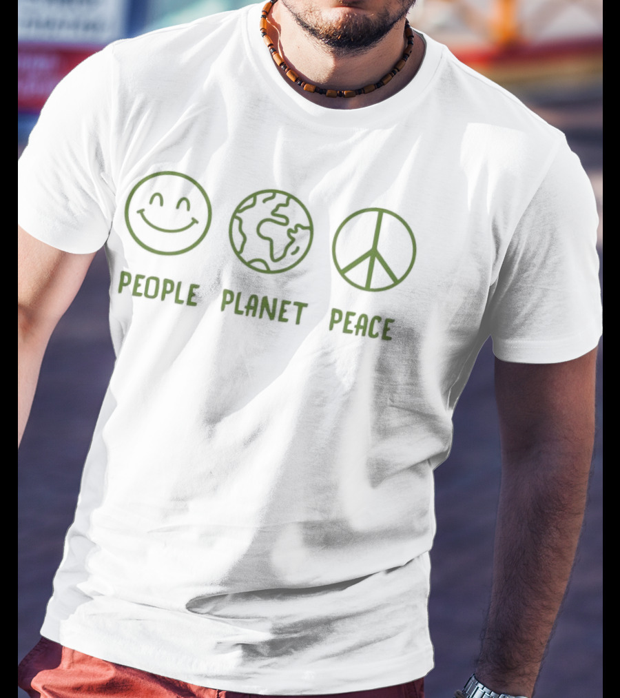 People Planet Peace Smiley Earth Peace Sign Collection T-Shirt