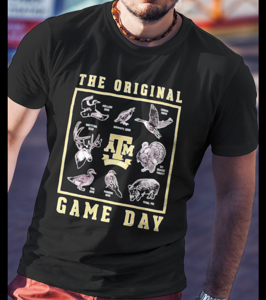 The Original Game Day Texas A&M Outdoors Whitetail Deer Mallard Duck Rio Grande Turkey T-Shirt