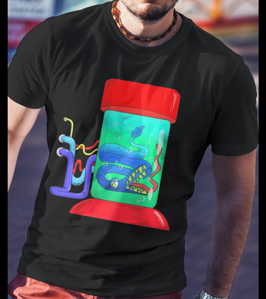 Viper In Colorful Science Lab Jar With Tubes T-Shirt