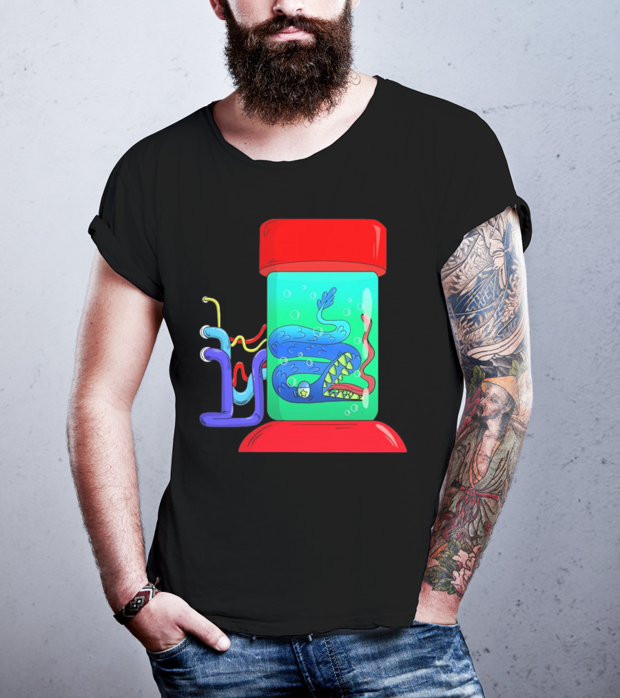 Viper In Colorful Science Lab Jar With Tubes T-Shirt