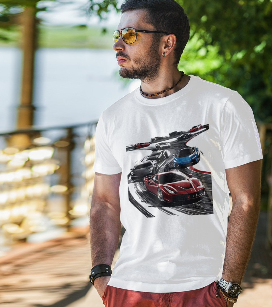 Furious Speed Race Cars Ferrari Lamborghini McLaren Track Racing T-Shirt
