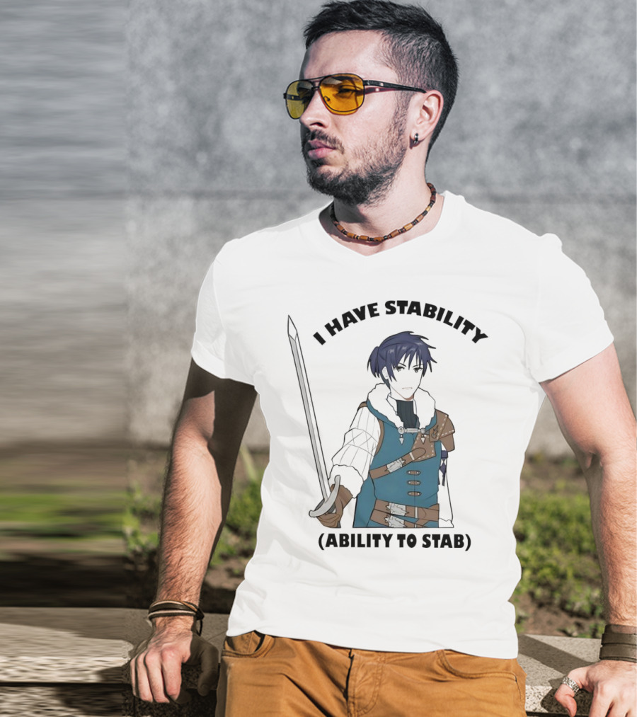 I Have Stability Ability To Stab Blue-Haired Anime Character Katie Gavin Photo T-Shirt