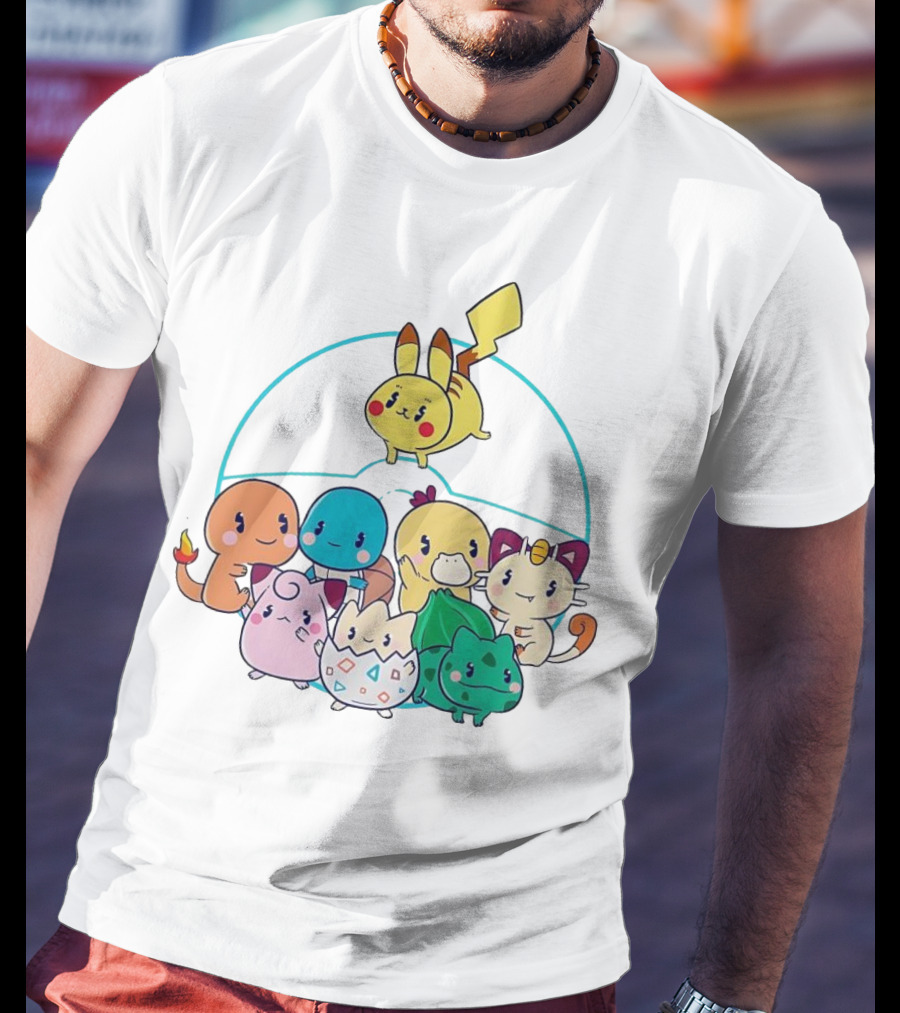 Kawaii Pokes Pikachu Bulbasaur Charmander Squirtle Cuties T-Shirt