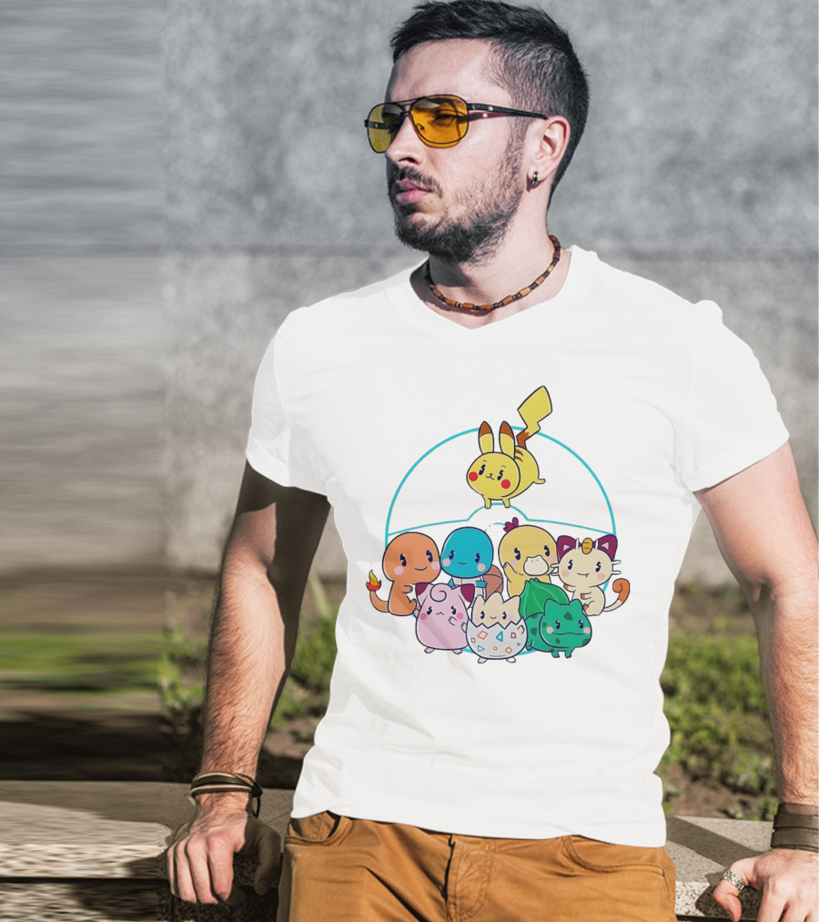Kawaii Pokes Pikachu Bulbasaur Charmander Squirtle Cuties T-Shirt