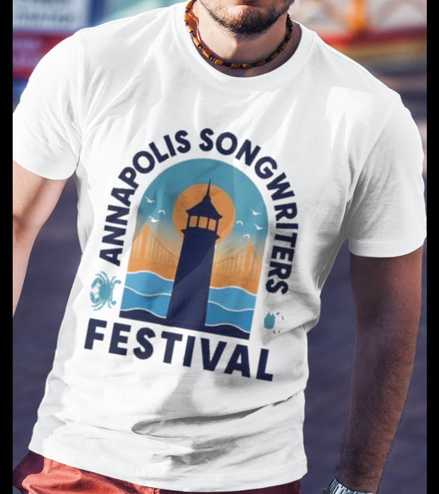 Annapolis Songwriters Festival Lighthouse And Bay Scene T-Shirt