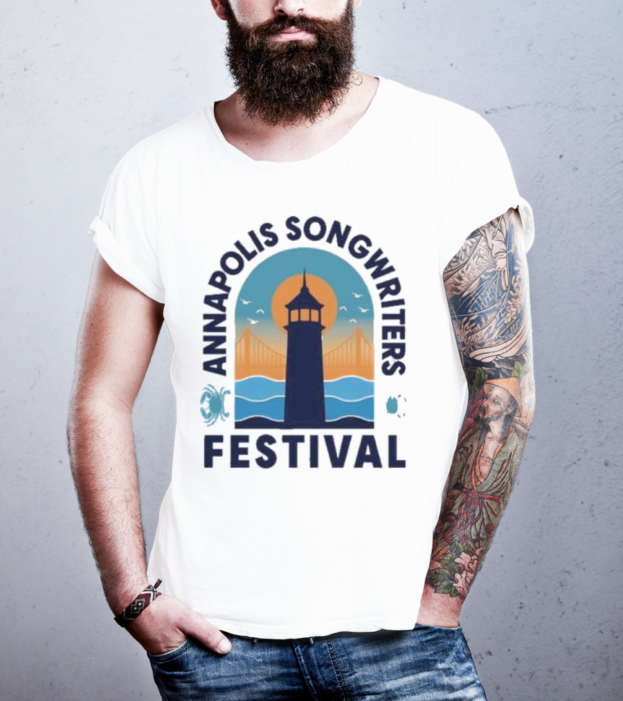 Annapolis Songwriters Festival Lighthouse And Bay Scene T-Shirt