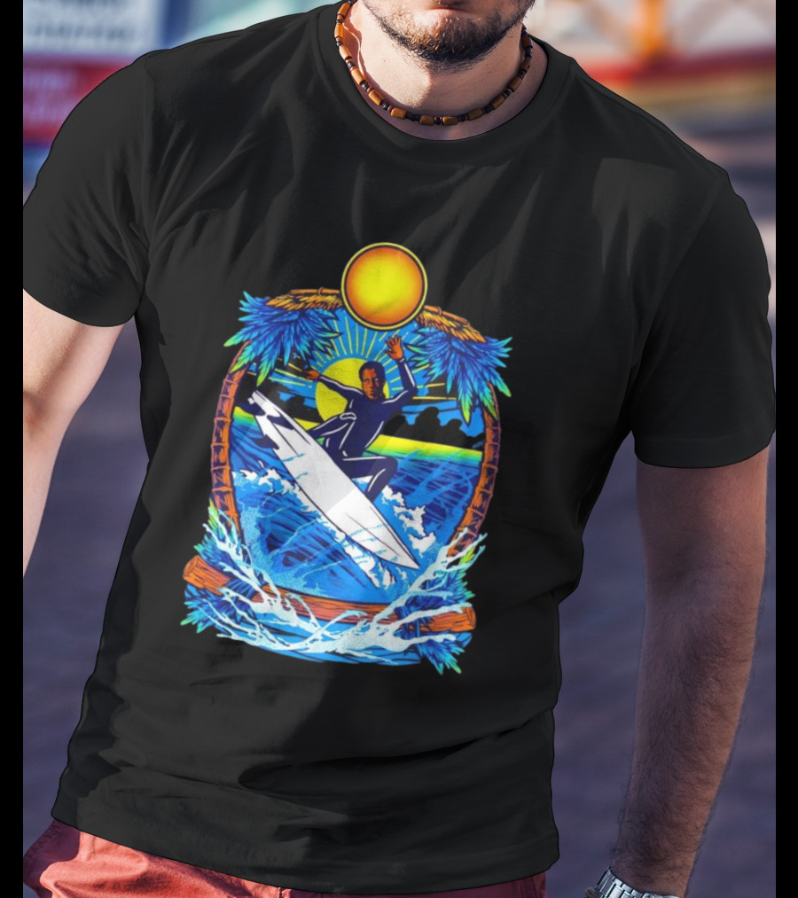 Chill With Water Surfing Under The Sun And Palm Trees T-Shirt