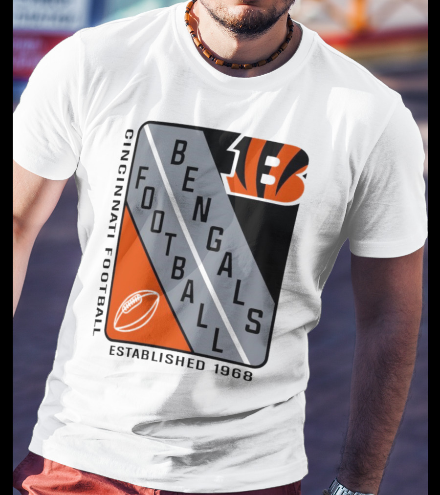 Cincinnati Bengals Football Shield Established 1968 Football Bengals Cincinnati Football T-Shirt