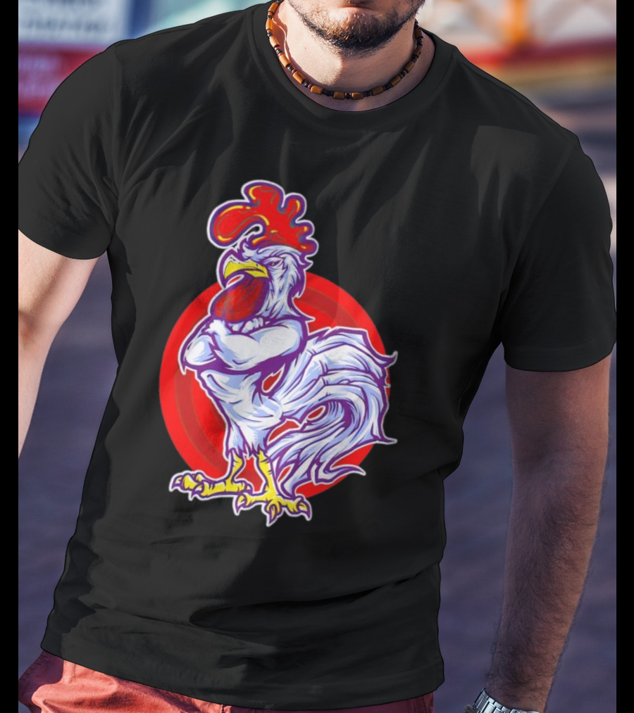 Cookei Chicken Muscle Rooster T-Shirt