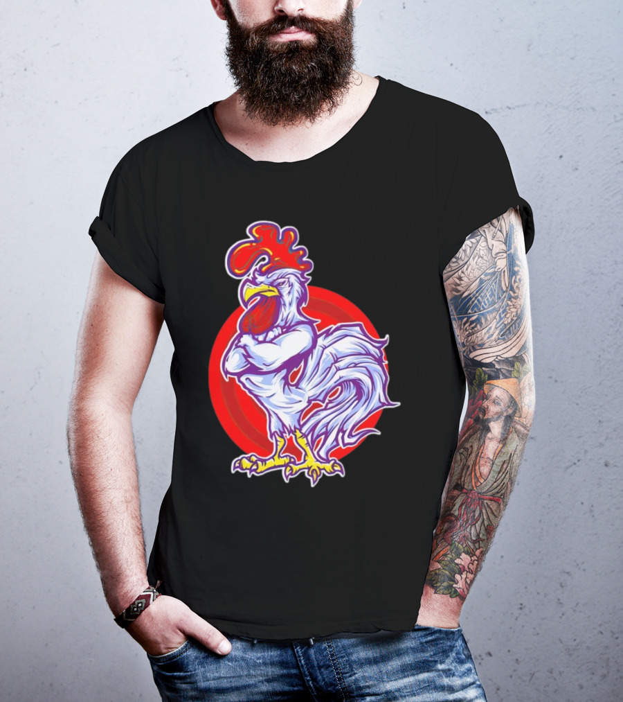 Cookei Chicken Muscle Rooster T-Shirt