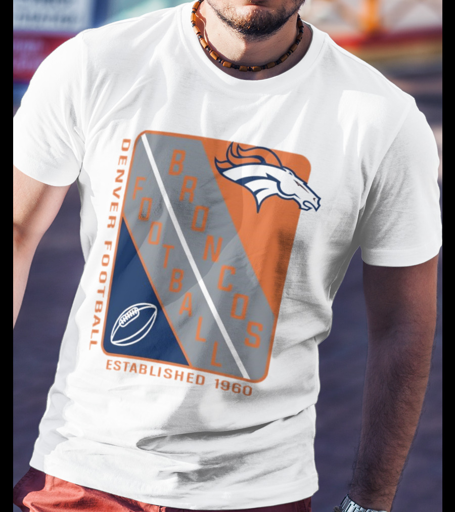 Denver Broncos Football Established 1960 Shield T-Shirt
