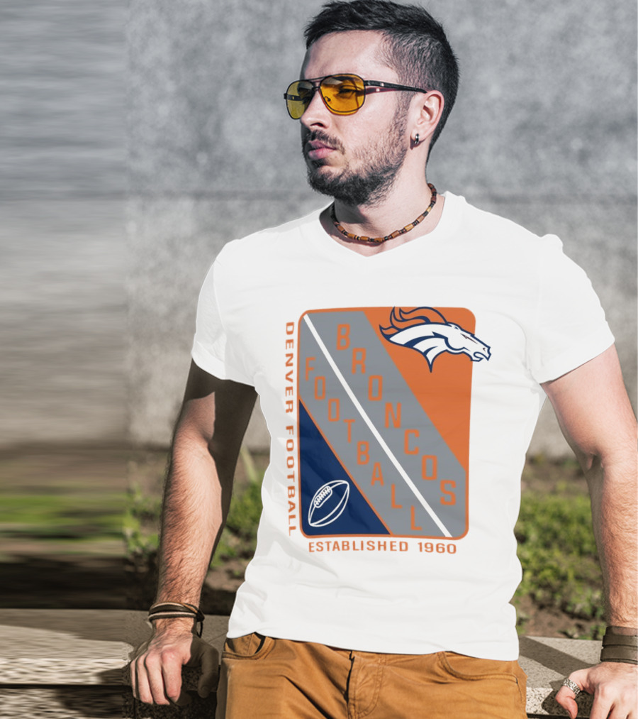 Denver Broncos Football Established 1960 Shield T-Shirt