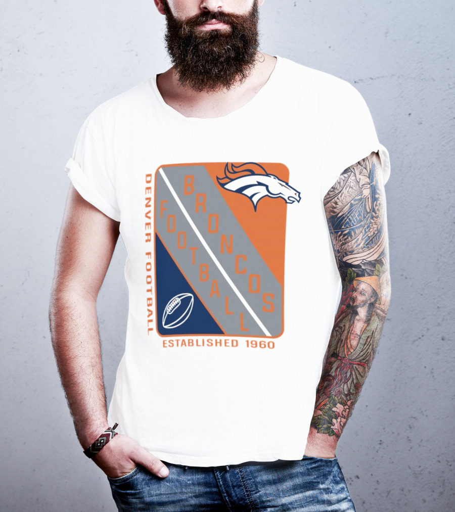 Denver Broncos Football Established 1960 Shield T-Shirt