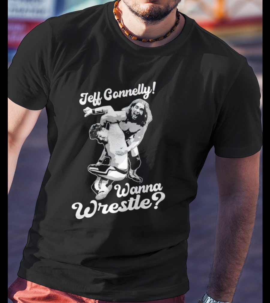 Jeff Connelly Ready To Rumble Wanna Wrestle Bold Wrestling Challenge T-Shirt