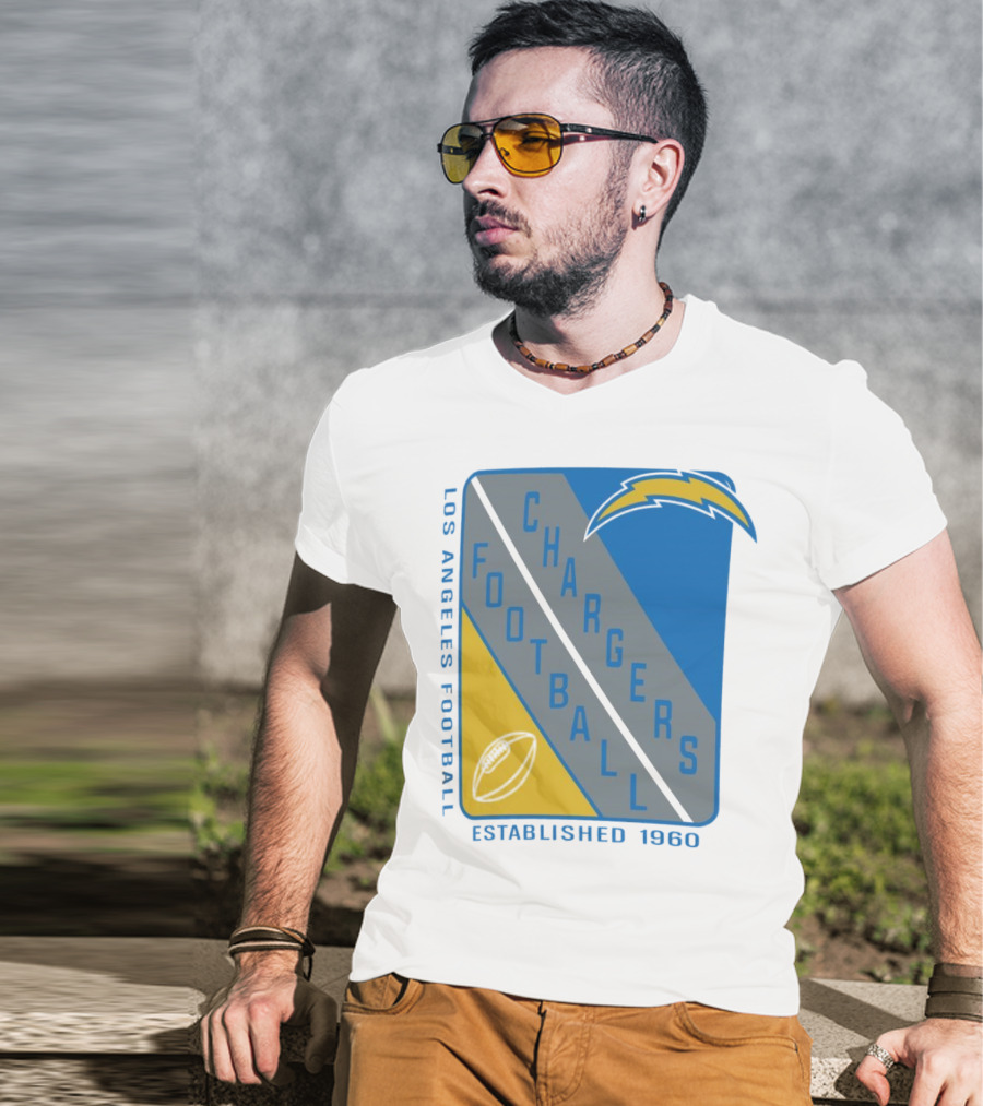 Los Angeles Chargers Football Shield Established 1960 T-Shirt