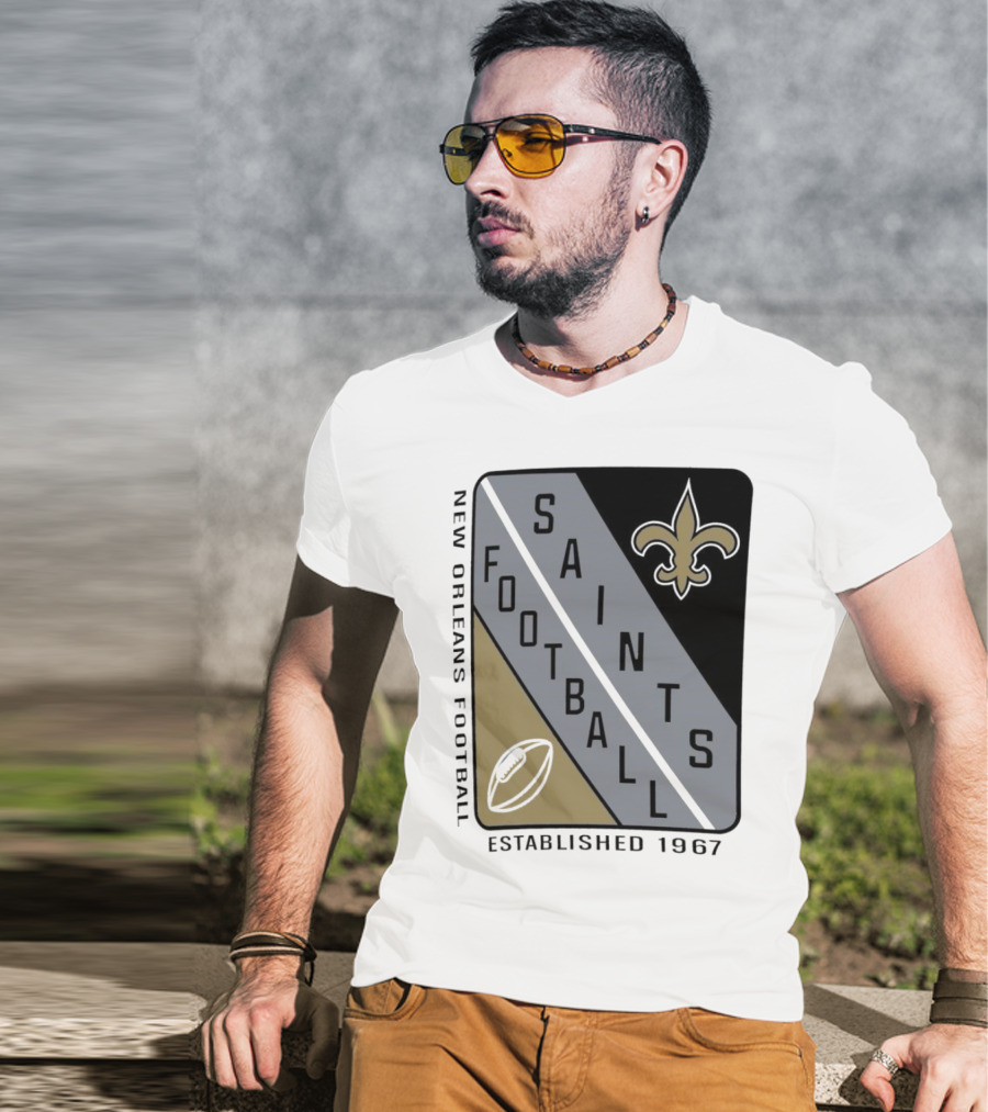 New Orleans Saints Football Shield Established 1967 Fleur-de-lis T-Shirt