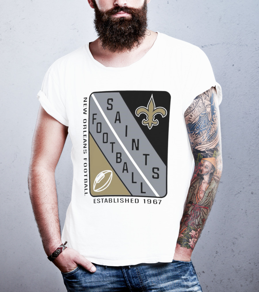 New Orleans Saints Football Shield Established 1967 Fleur-de-lis T-Shirt