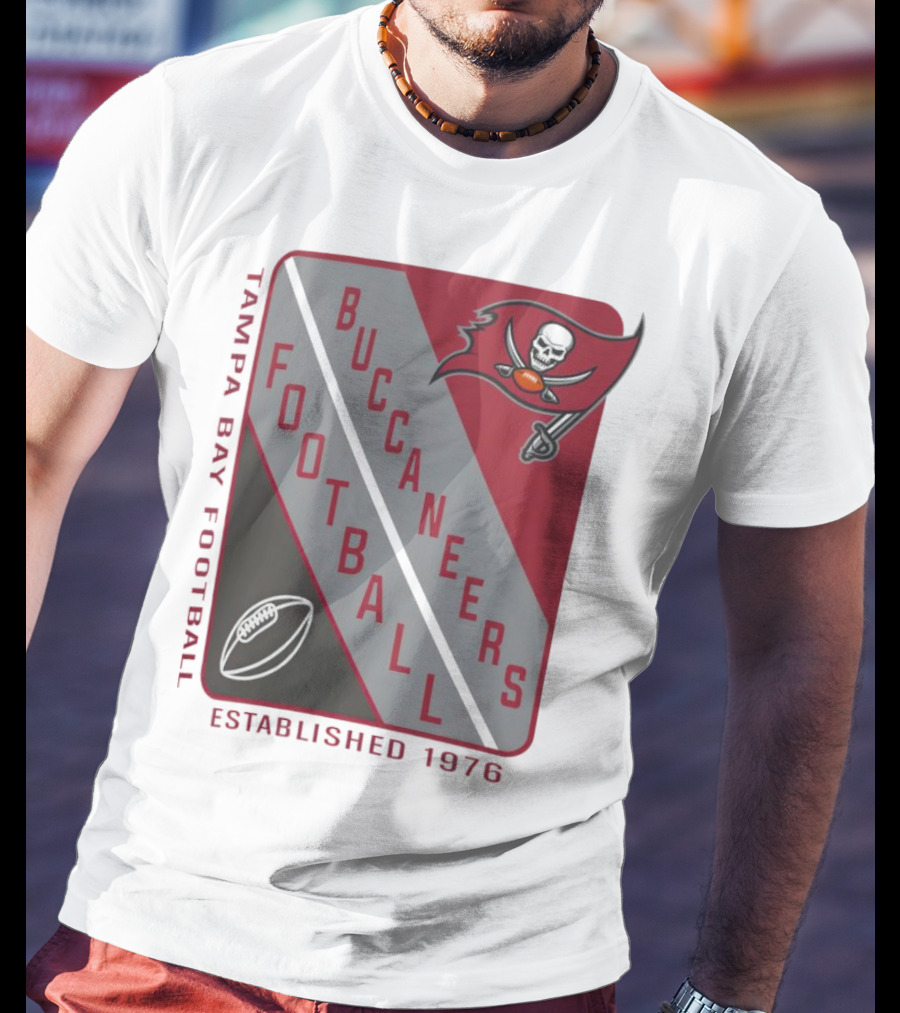 Tampa Bay Buccaneers Football Established 1976 Shield T-Shirt
