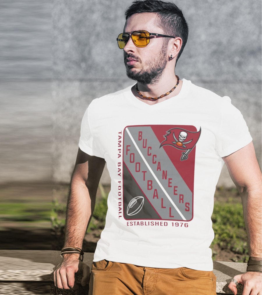Tampa Bay Buccaneers Football Established 1976 Shield T-Shirt