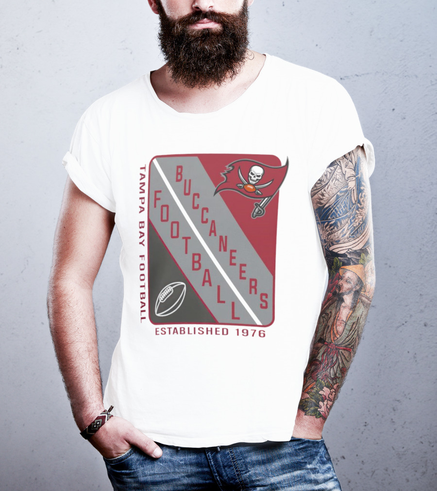 Tampa Bay Buccaneers Football Established 1976 Shield T-Shirt
