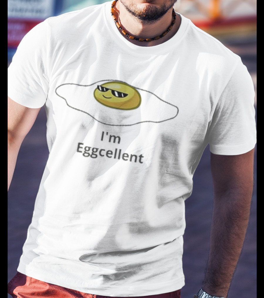 Rwappin I'm Eggcellent Cool Sunglasses Egg Yolk T-Shirt