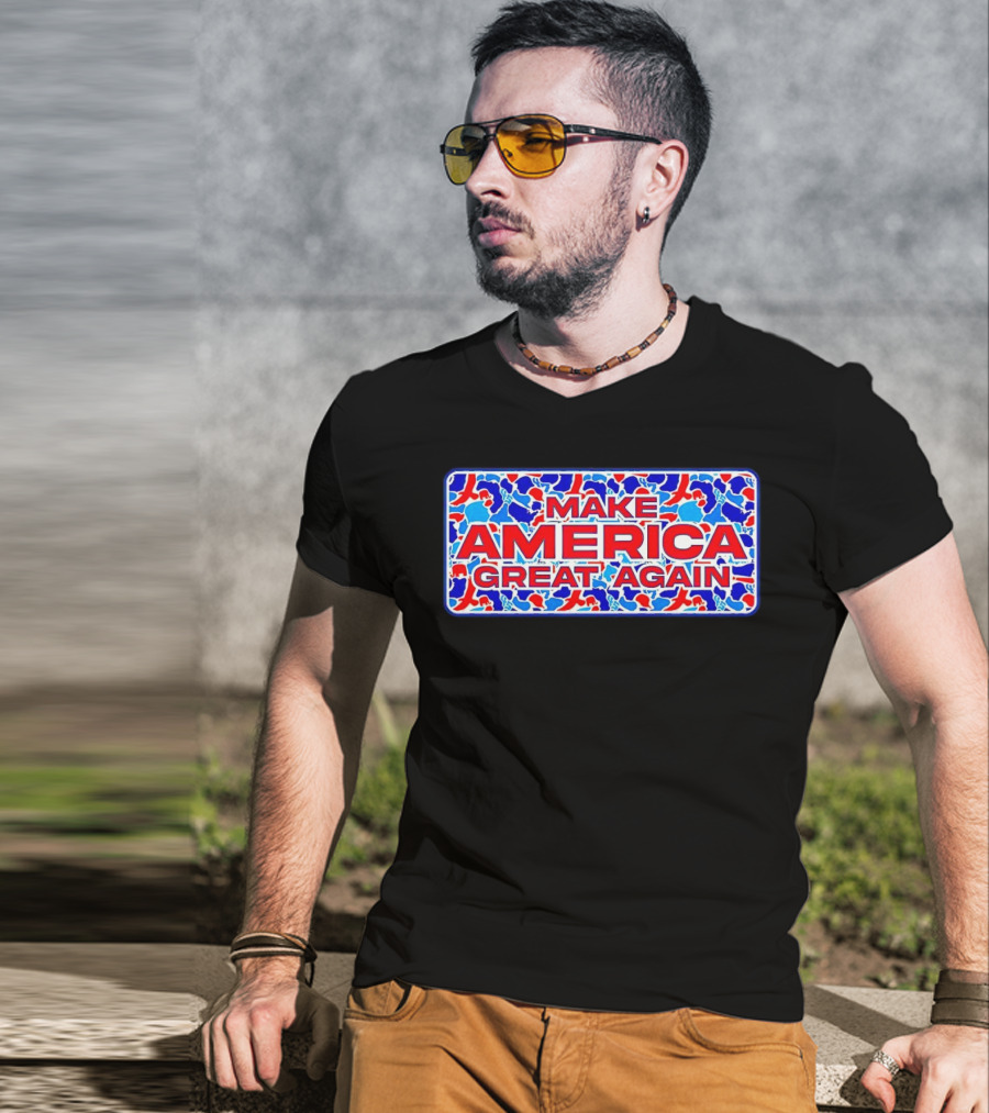Make America Great Again Camo Red Blue White T-Shirt