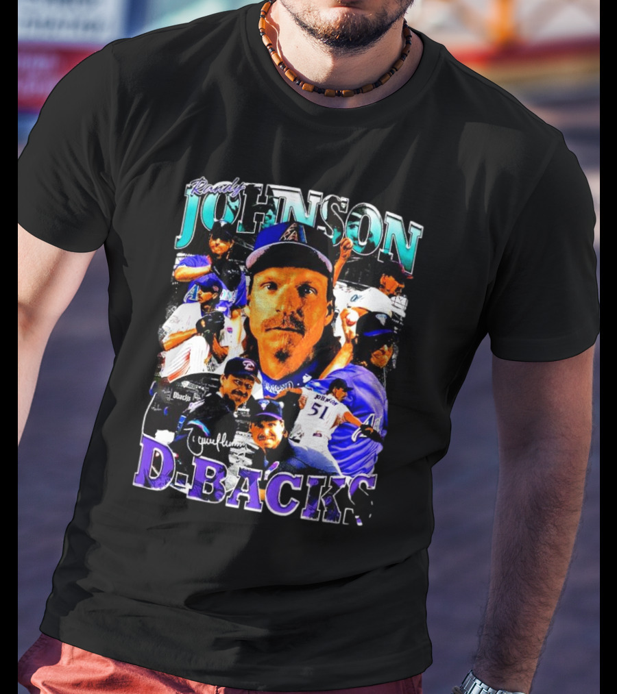 Randy Johnson Arizona Diamondbacks D-Backs Retro Signature T-Shirt