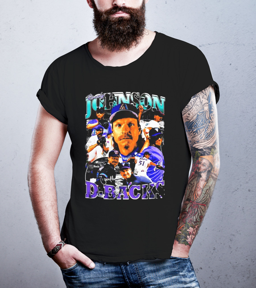 Randy Johnson Arizona Diamondbacks D-Backs Retro Signature T-Shirt