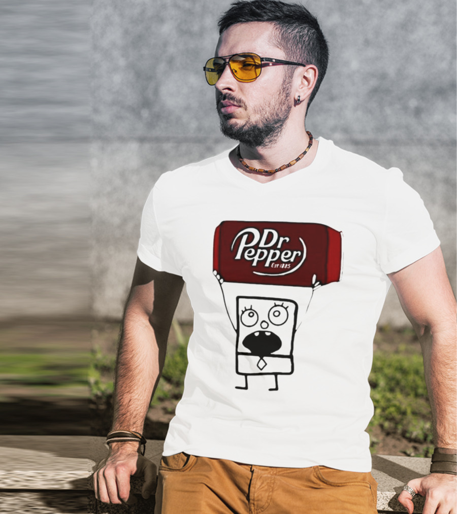 Dr Pepper Est 1885 Character Holding Red Can T-Shirt