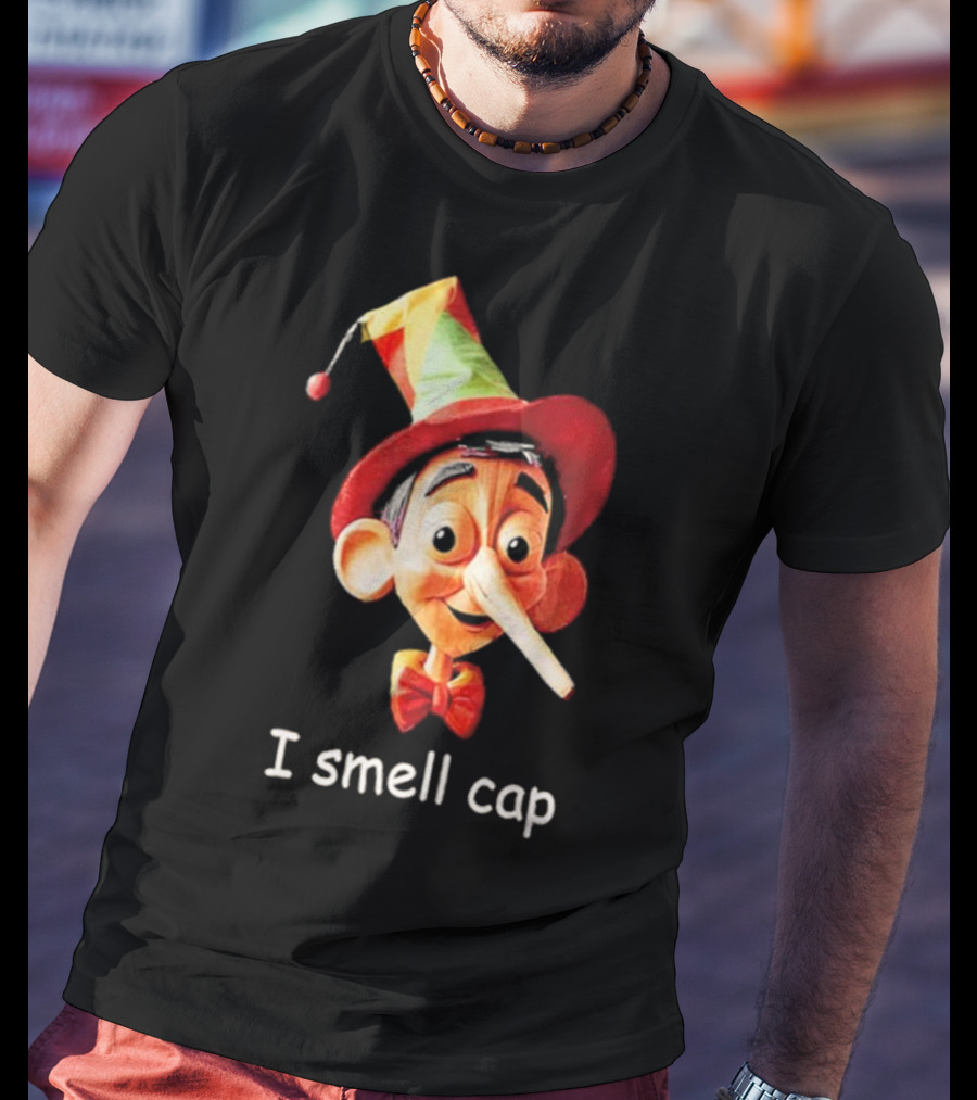 I Smell Cap Puppet Pinocchio With Colorful Hat And Bow Tie T-Shirt