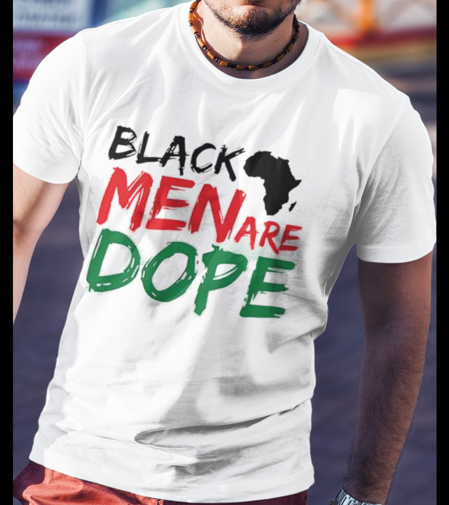 Black Men Are Dope Africa Silhouette Red Green T-Shirt