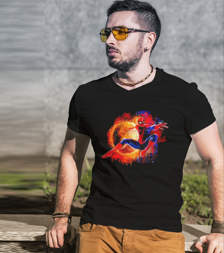 Spiderman Dynamic Splash Through The Vivid Spiderverse T-Shirt