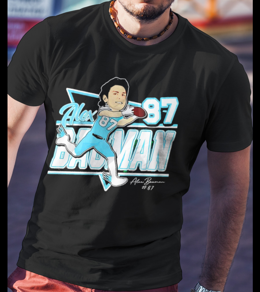 Tulane Green Wave Alex Bauman 87 Cartoon Football Character T-Shirt