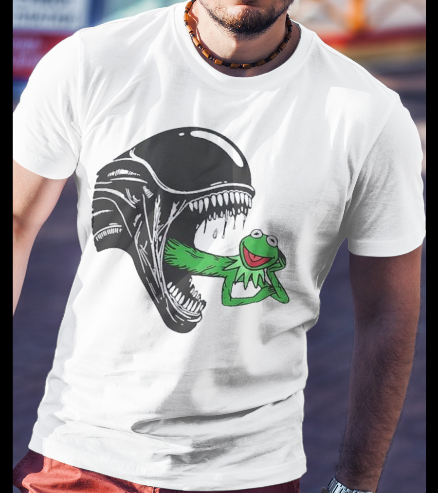 Alien Kermit Xenomorph Mashup Funny T-Shirt