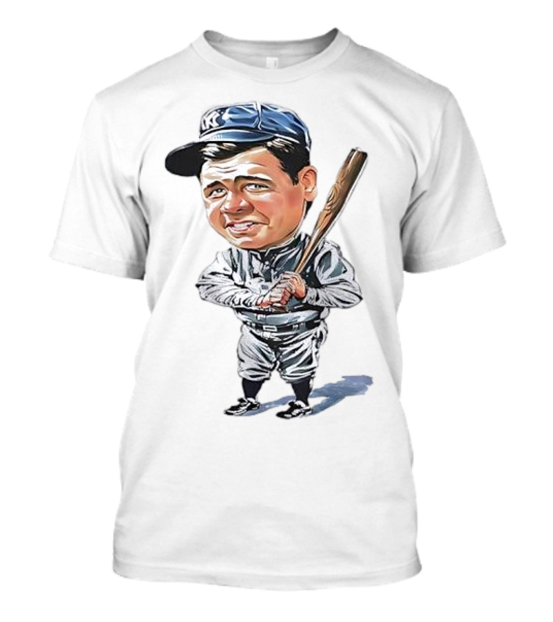 Babe Ruth NY Baseball Retro Caricature T-Shirt