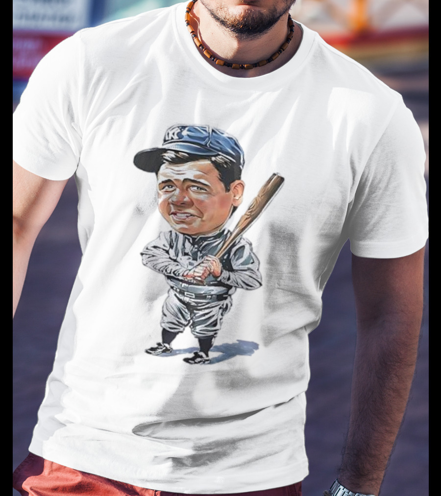 Babe Ruth NY Baseball Retro Caricature T-Shirt