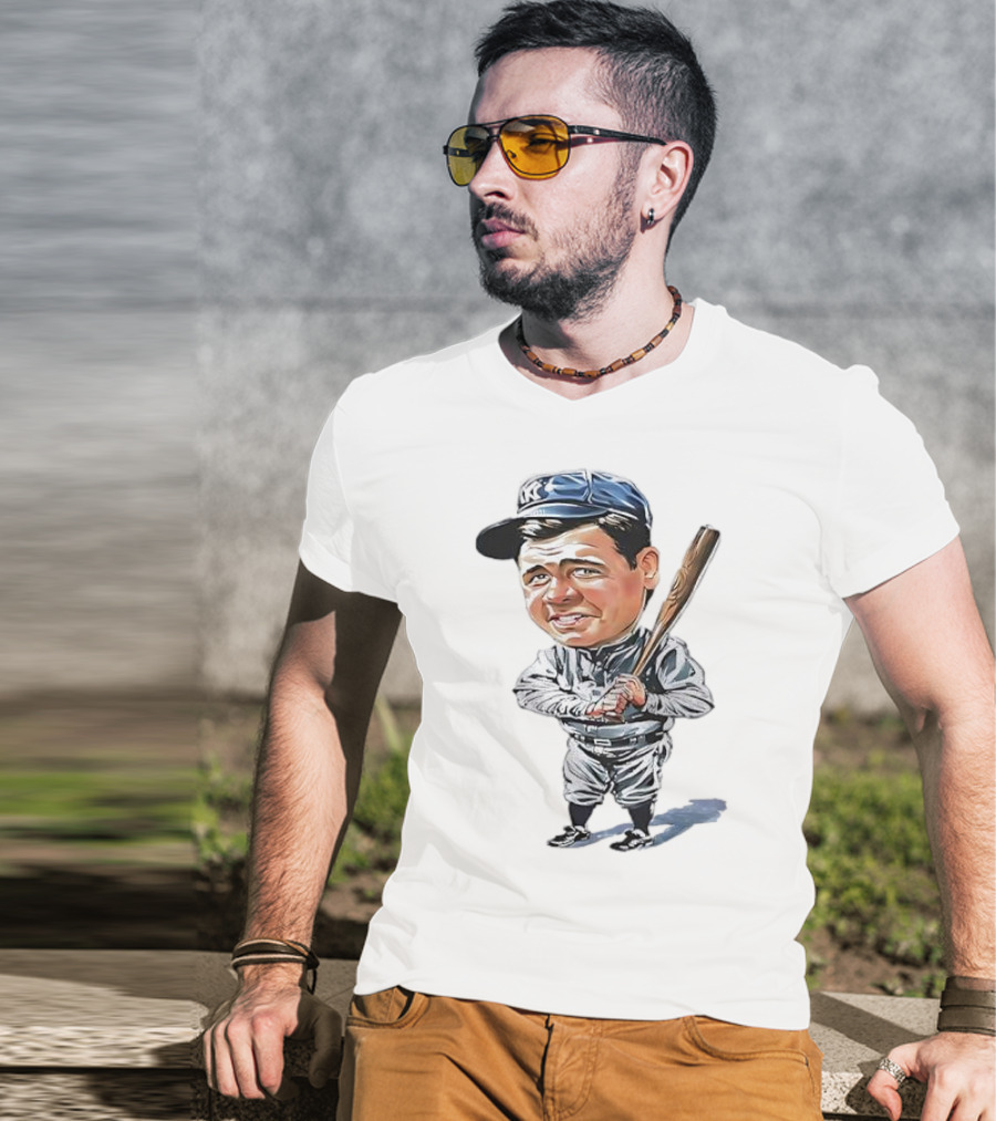 Babe Ruth NY Baseball Retro Caricature T-Shirt