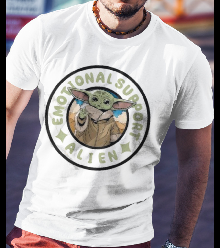 Emotional Support Alien Din Grogu Desert Oasis T-Shirt
