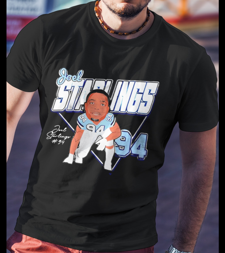 Joel Starlings North Carolina Tar Heels #94 Cartoon Character T-Shirt