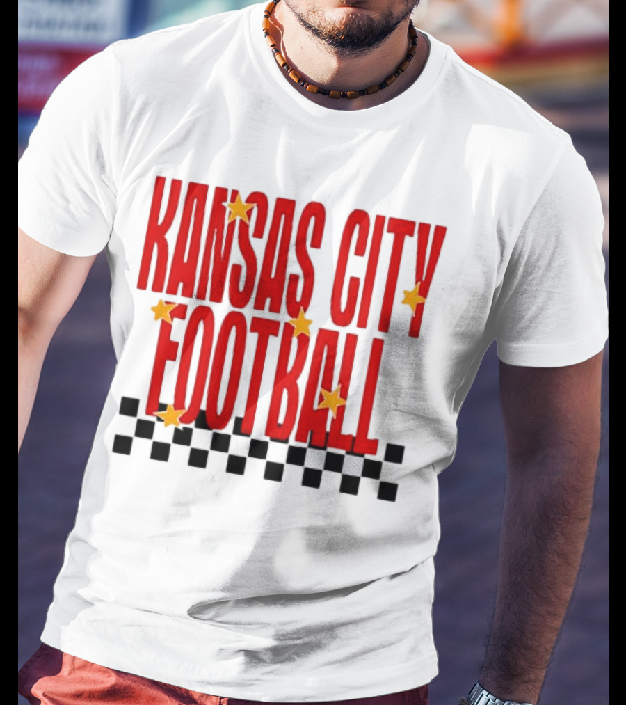 KANSAS CITY FOOTBALL Red Stars Checkerboard Deep Heather T-Shirt