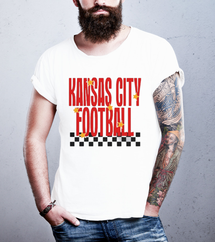 KANSAS CITY FOOTBALL Red Stars Checkerboard Deep Heather T-Shirt