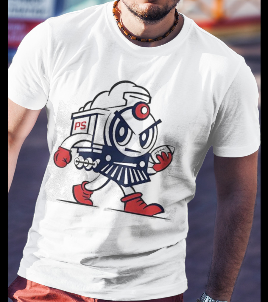 Pate State PS Locomotive Football Mascot T-Shirt
