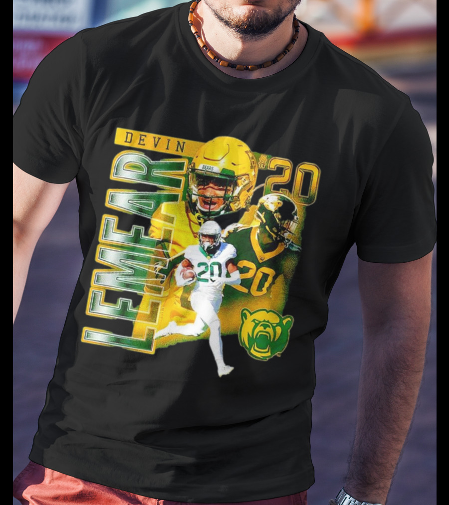 Devin Lemear 20 Baylor Bears Football Player Collage T-Shirt