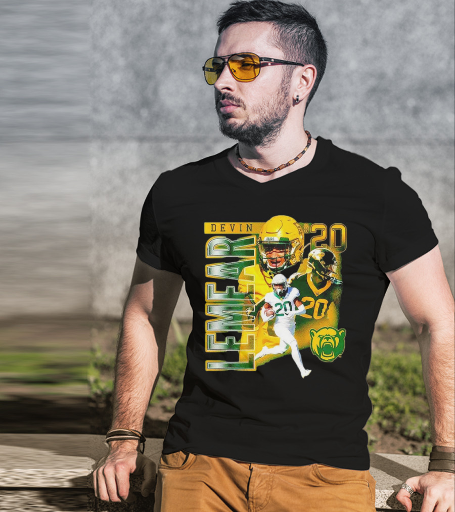 Devin Lemear 20 Baylor Bears Football Player Collage T-Shirt