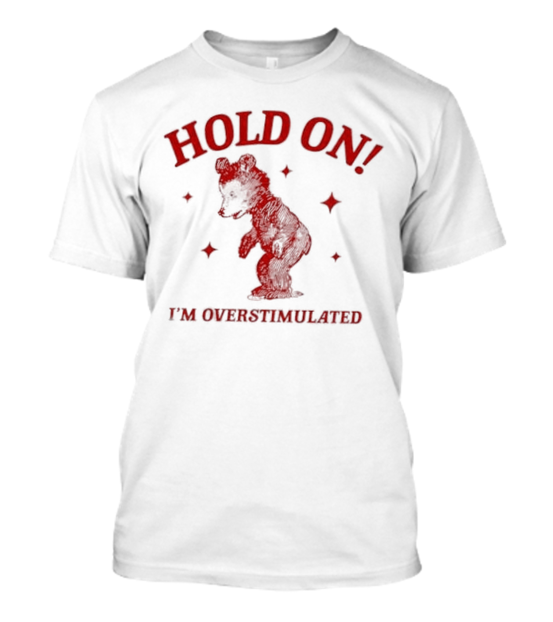 Hold On I'm Overstimulated Bear T-Shirt